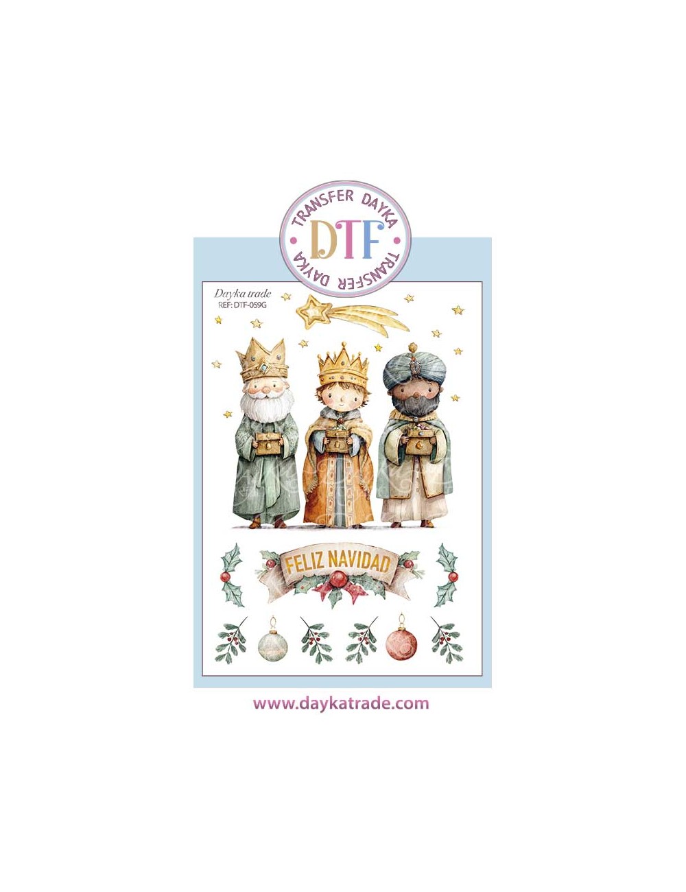  Transferencia textil con dibujos de Reyes Magos