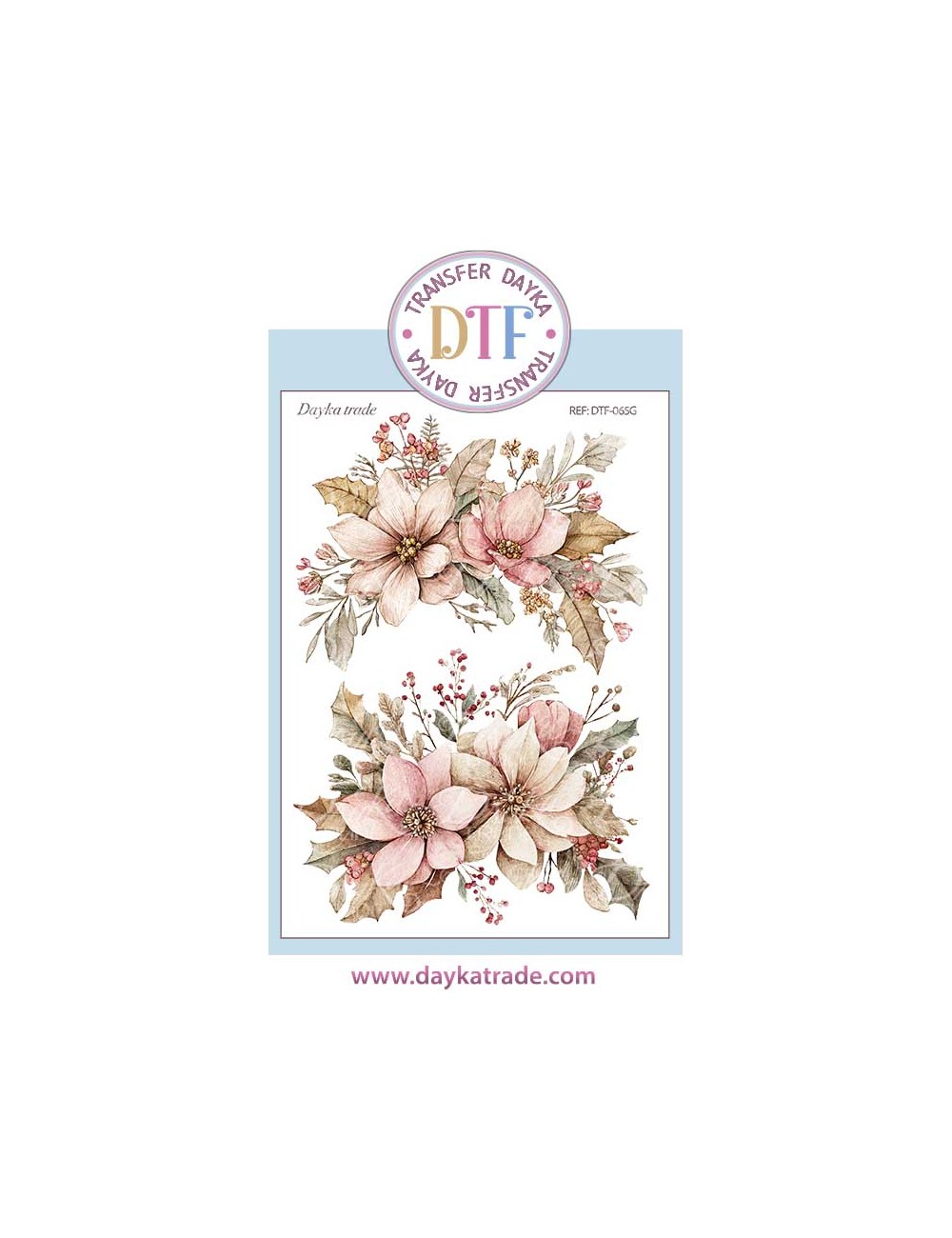  Transferencia textil con dibujos flore rosas