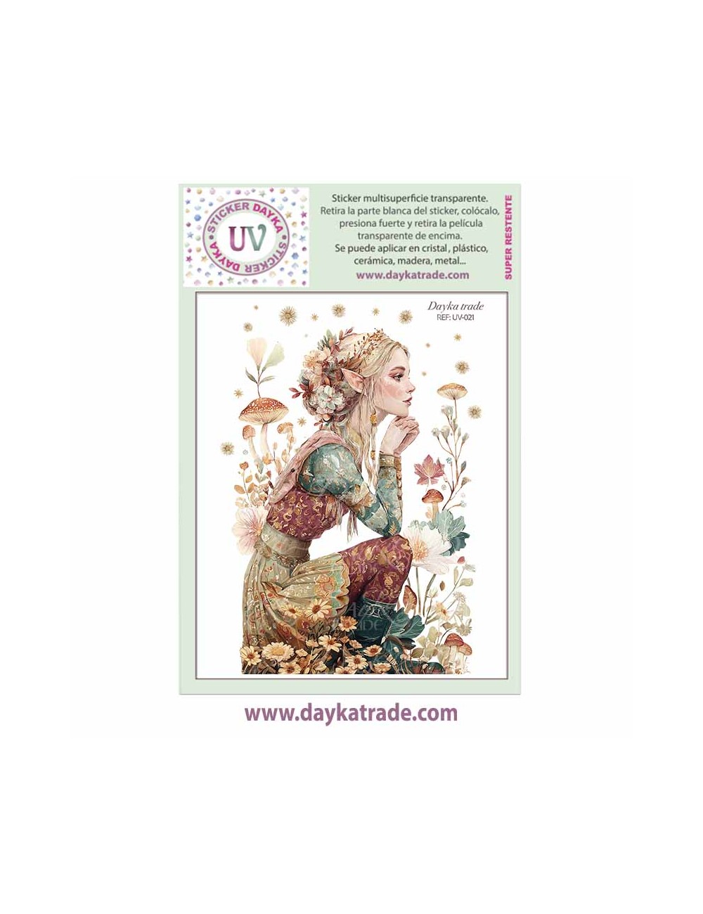 UV Sticker transparente hada