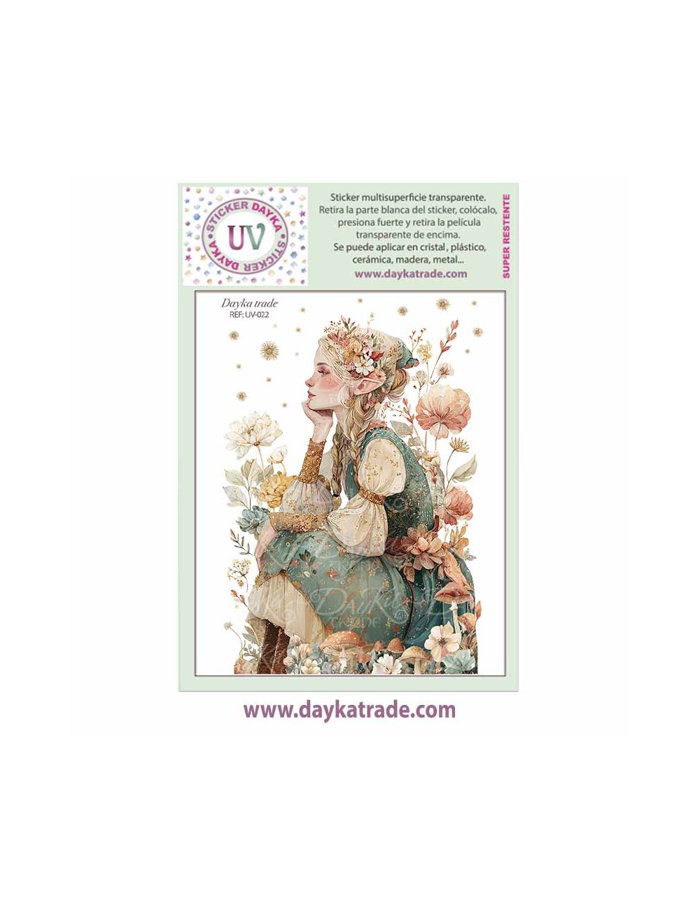 UV Sticker transparente hada