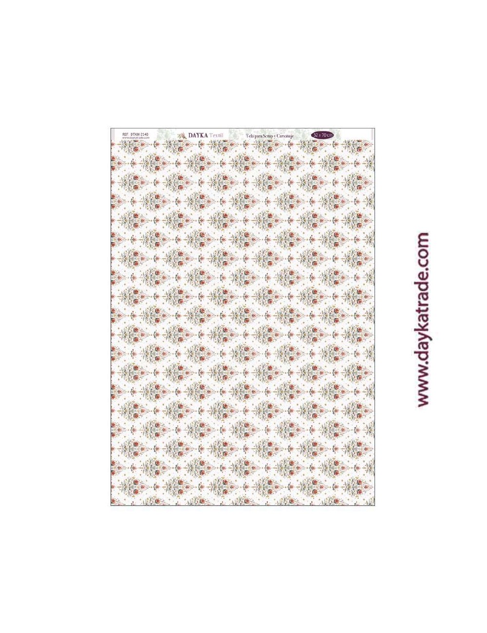 Tela para scrapbooking - fondo flores colección "Escenas de navidad"