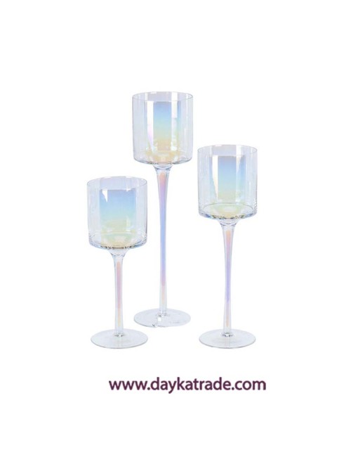 Set de tres copas portavelas