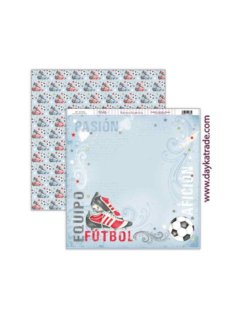papel scrapbooking dayka "Pasión por el futbol"