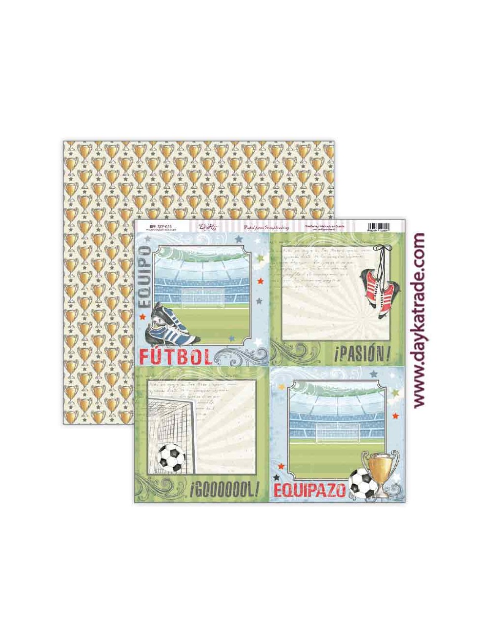 papel scrapbooking dayka "Pasión por el futbol"