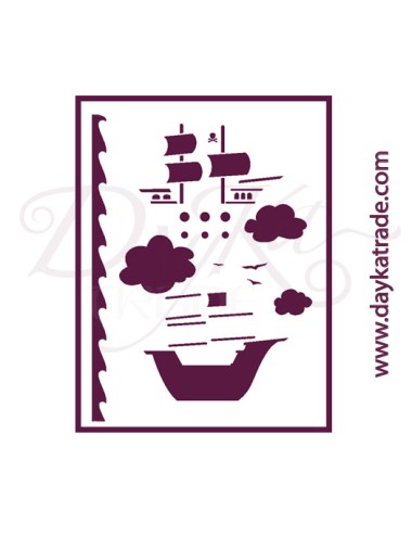 Stencil A4 dayka "barco pirata"