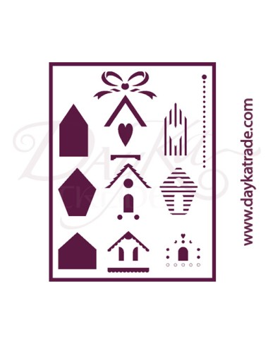 Stencil A4 dayka "casitas"