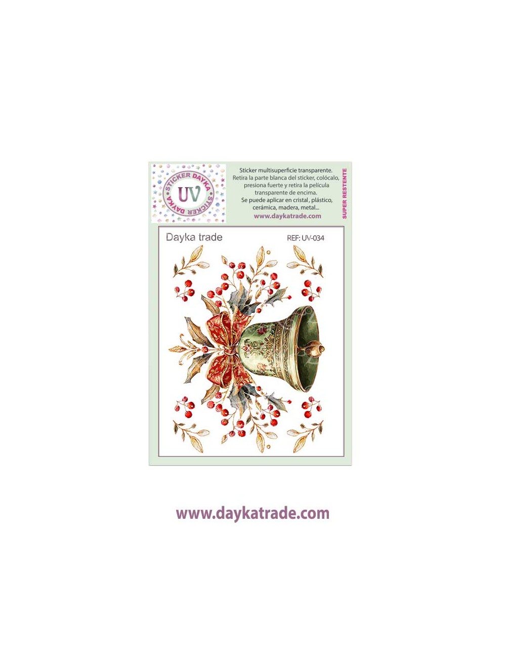 UV Sticker transparente  campana con ramas