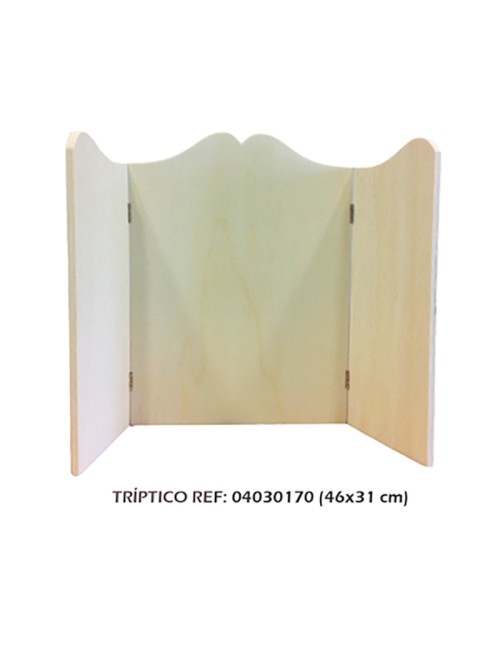 tríptico de madera