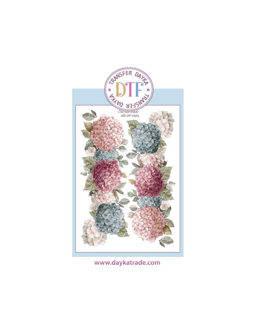 Trasferencia textil hortensias