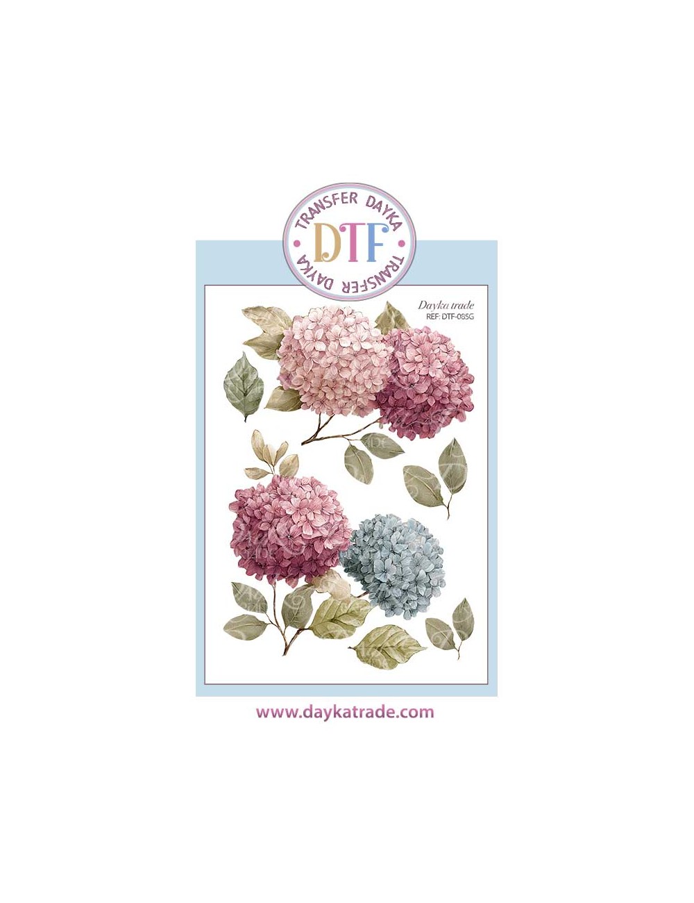 Trasferencia textil hortensias