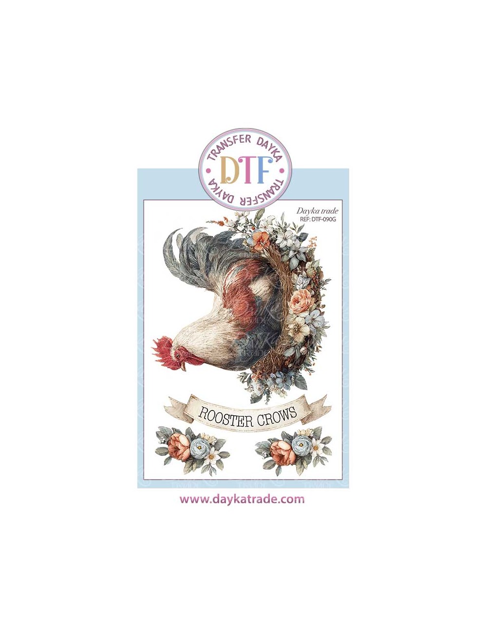 Trasferencia textil con dibujo de gallo