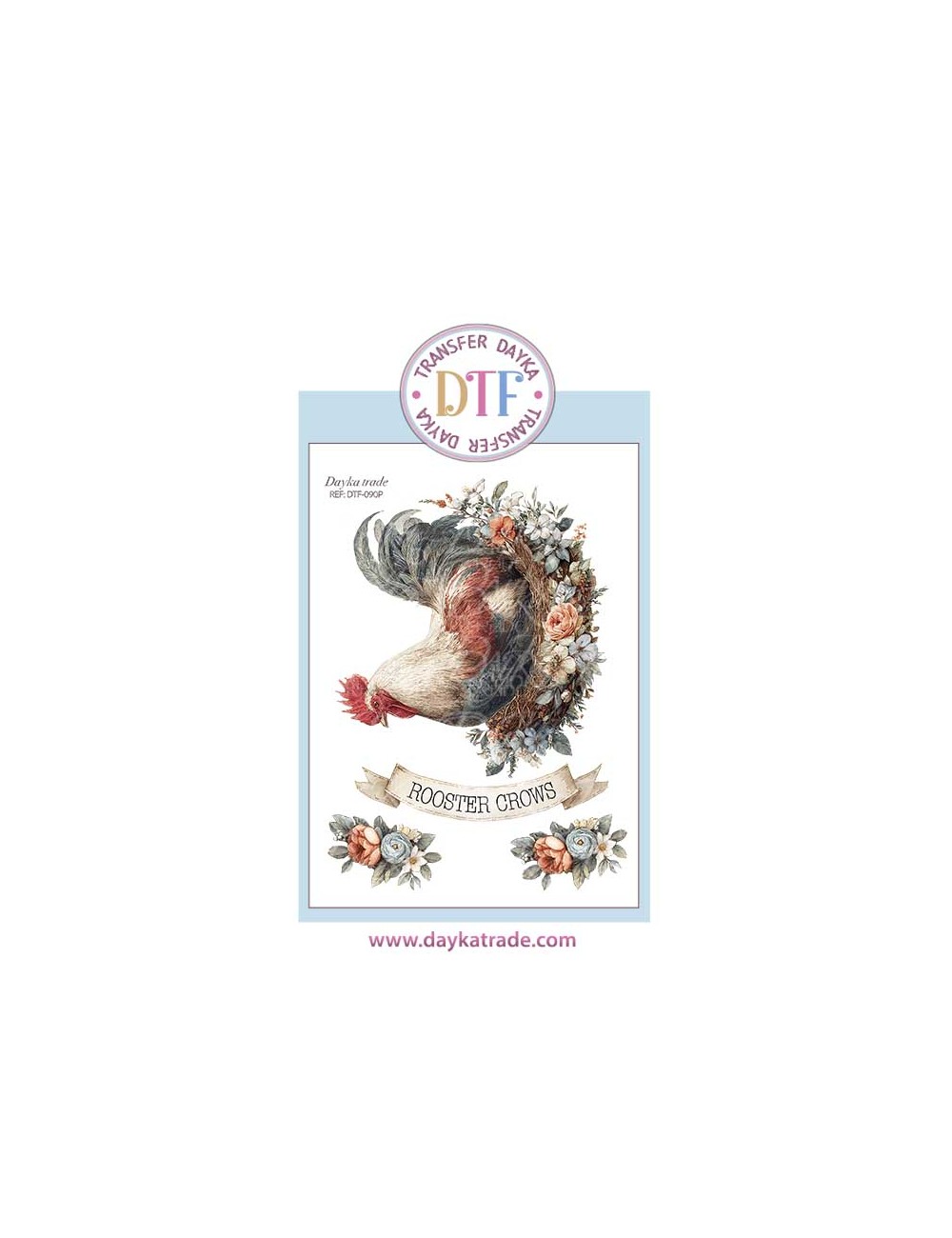 Trasferencia textil con dibujo de gallo