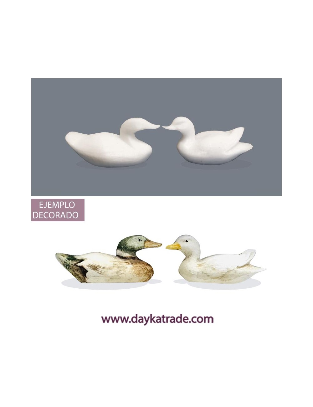 pareja de figuras de patos de resina mini de 2 cm