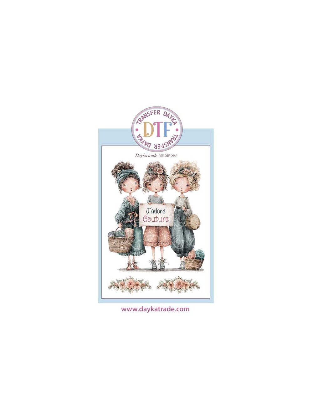 Trasferencia textil con dibujo chicas con cartel