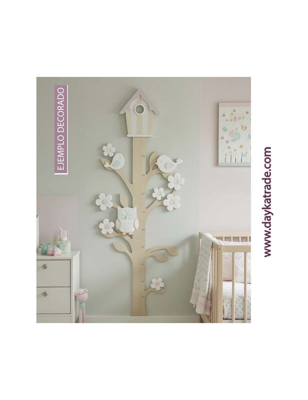 Medidor árbol casita 124x43 cm