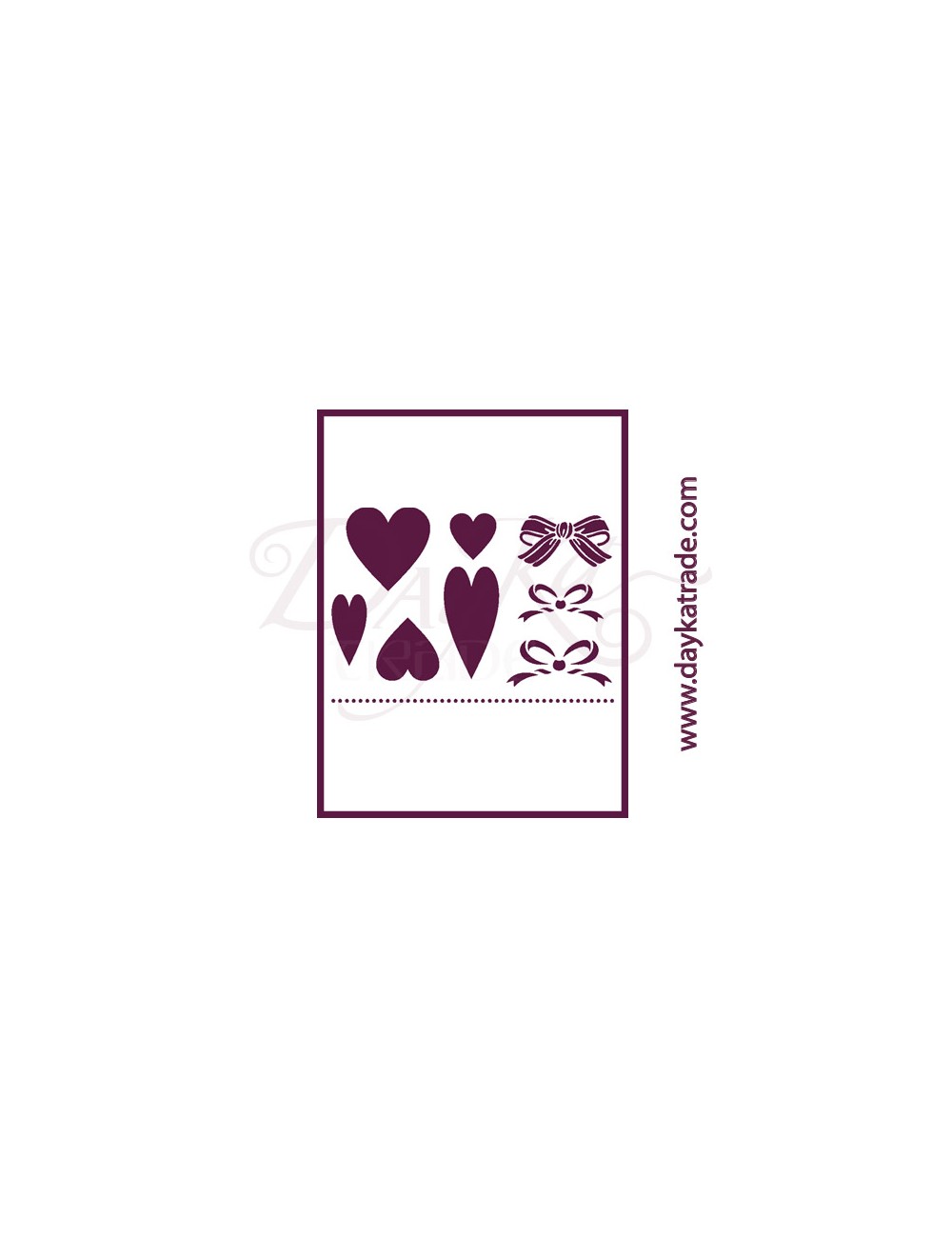 Stencil A4 dayka "lazos corazónes"