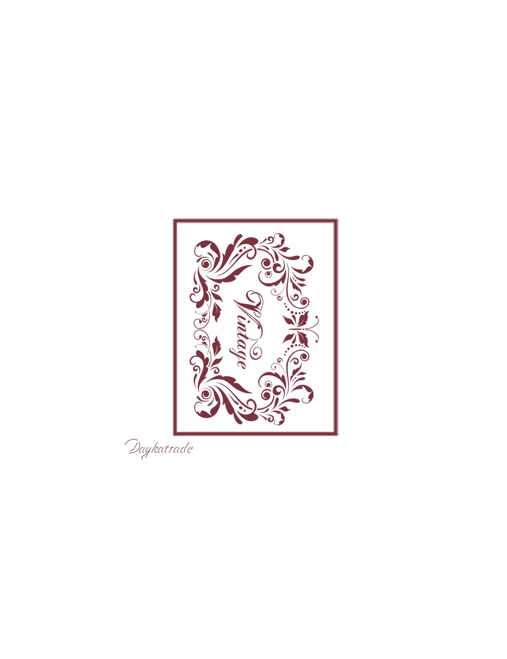 Stencil A4 dayka "marco con texto vintage"