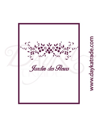 Stencil A4 dayka "texto jardín y flores"