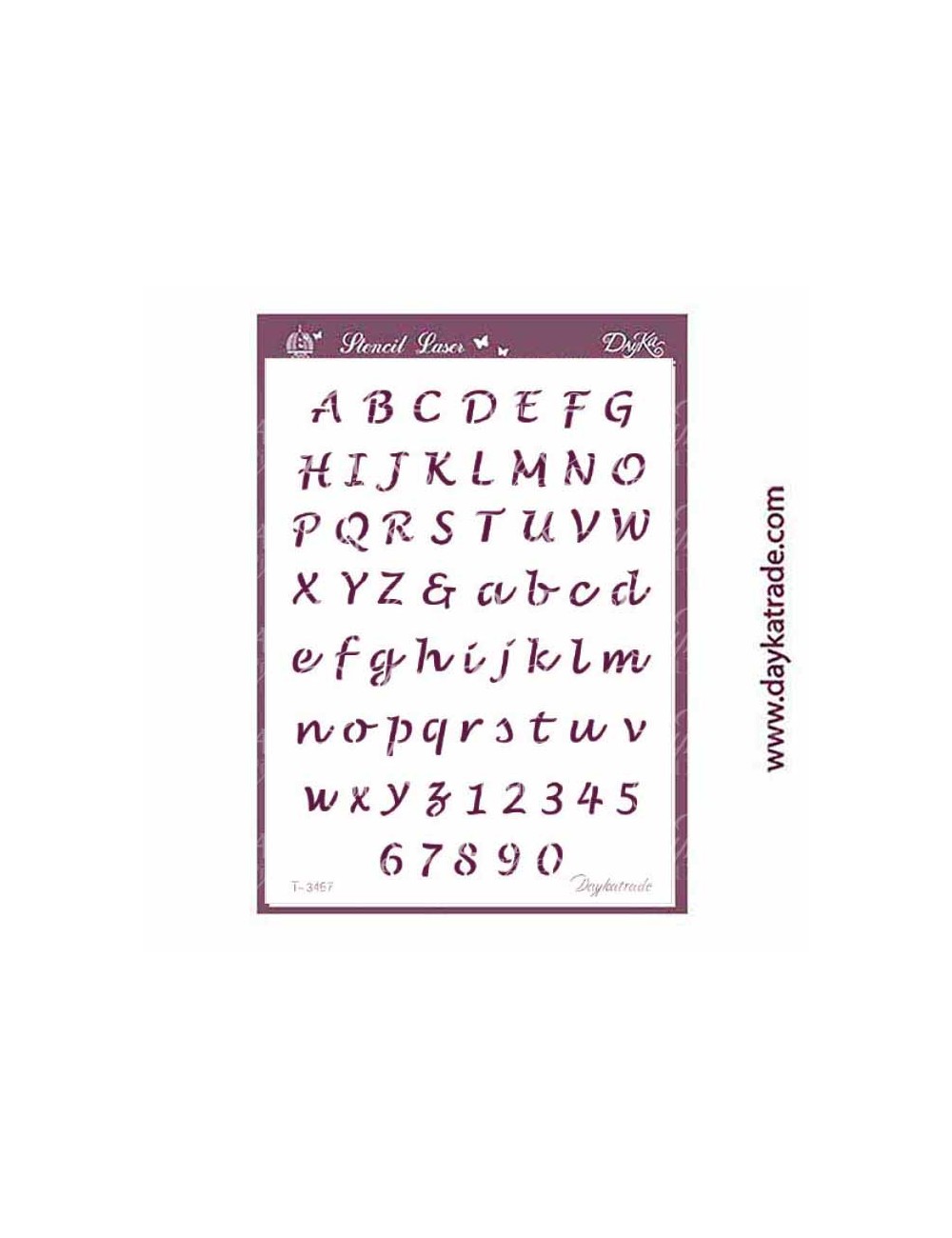 Stencil A4 dayka con fondo y texto