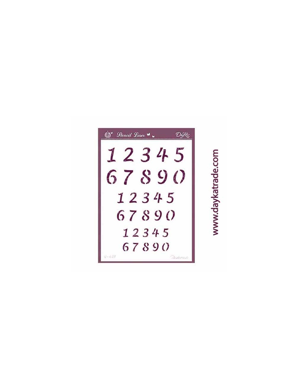 stencil A5 dayka números en dos tamaños