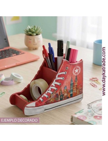 Cubilete zapatilla roja con dos departamentos