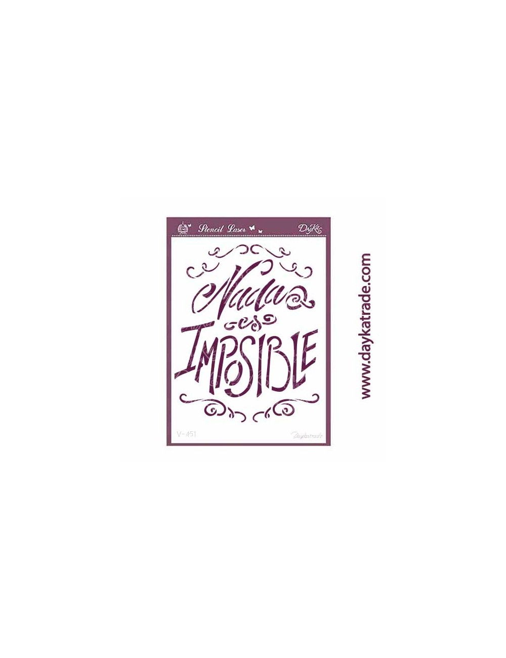 Stencil A5 dayka con texto "Nada es imposible"
