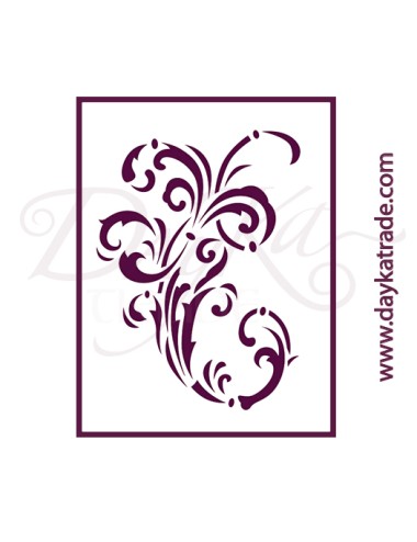 Stencil A4 dayka floral