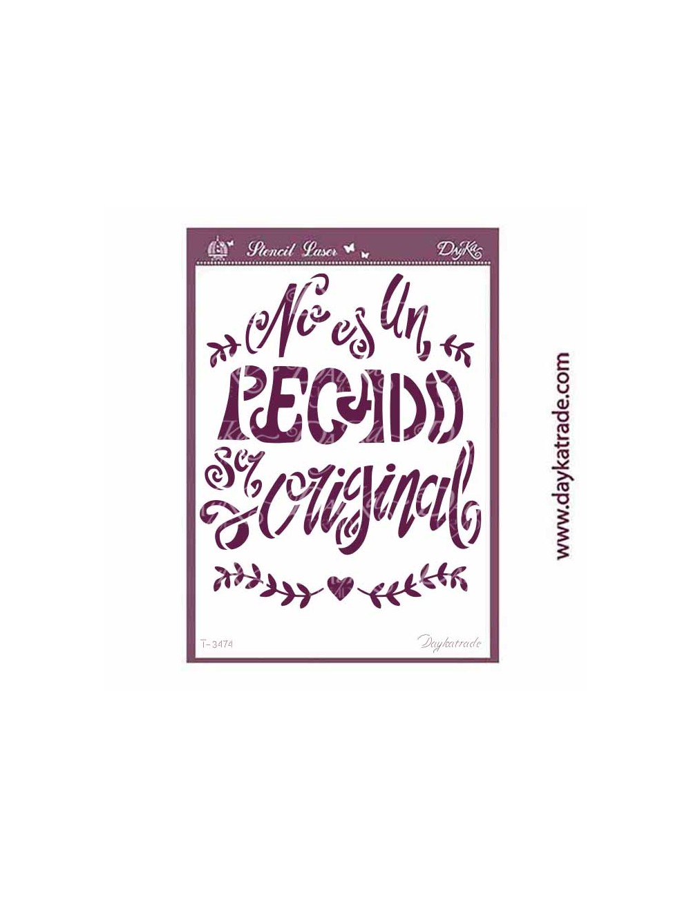 Stencil A4 dayka con fondo y texto