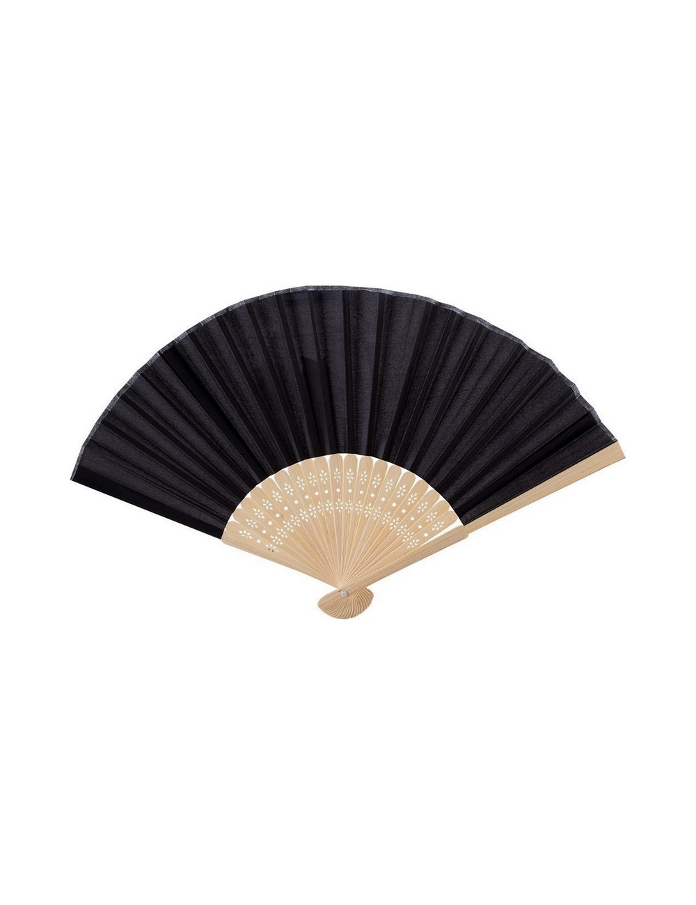 Abanico de madera negro
