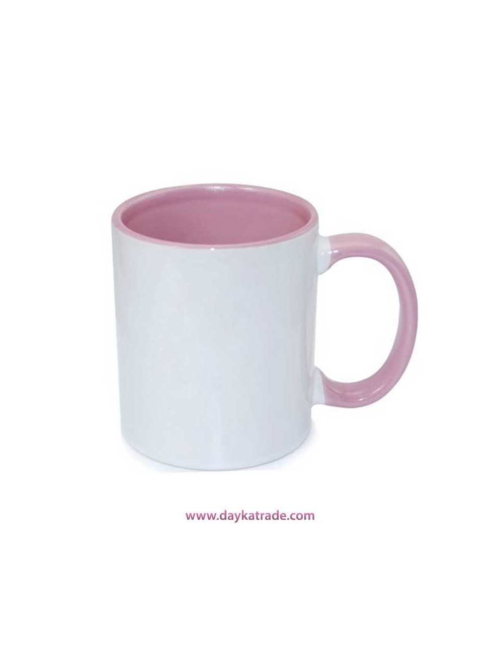 Tazablanca con interior y asa rosa