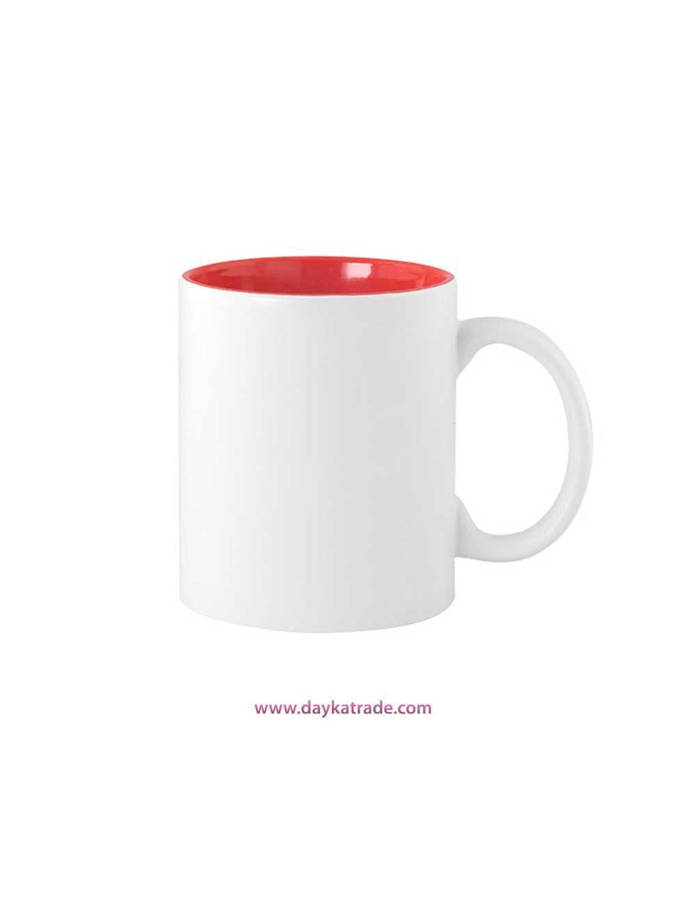 Taza blanca con interior rojo