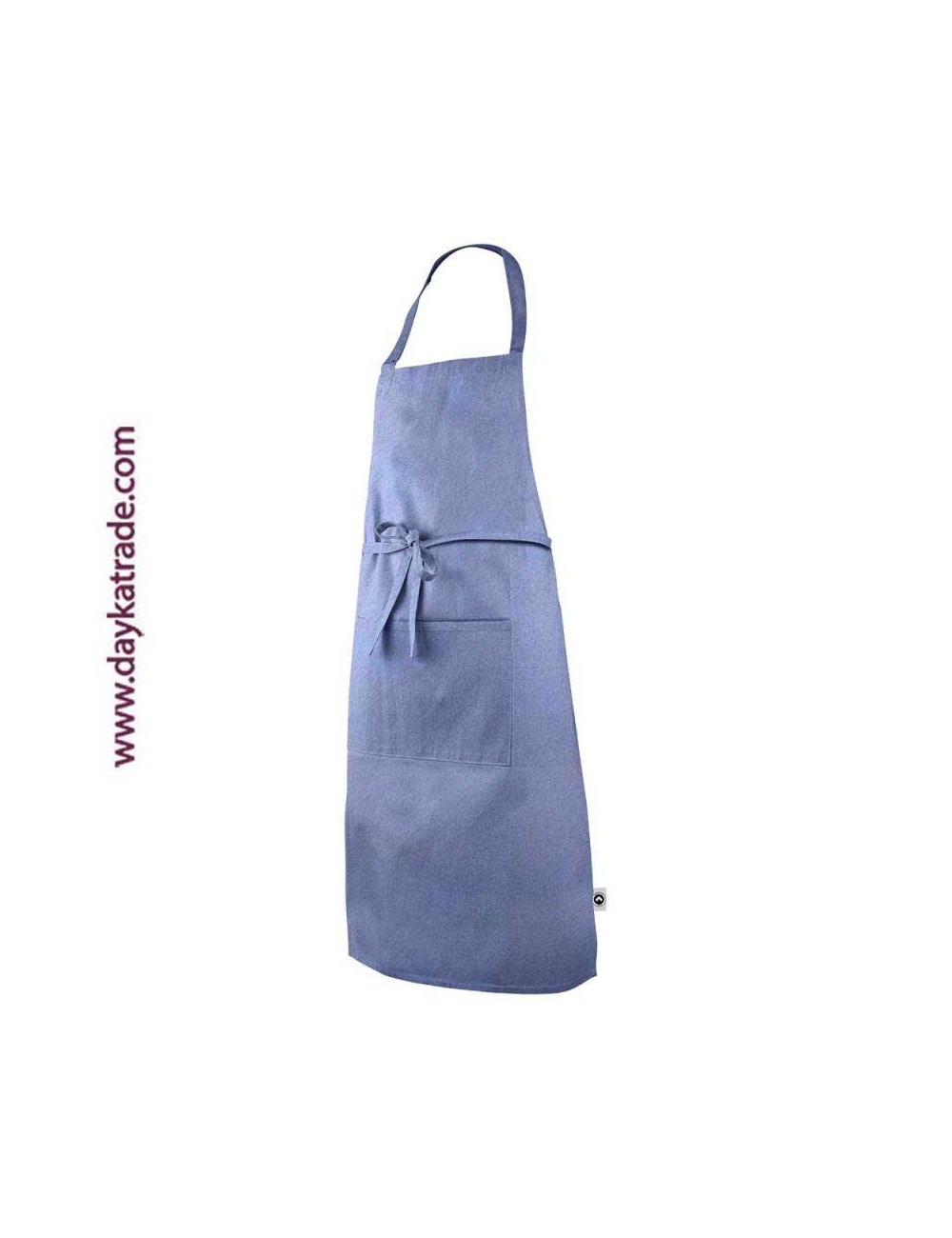 Delantal azul con bolsillo
