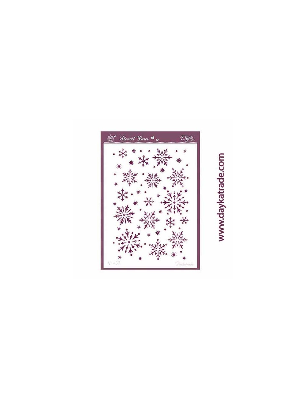 stencil A5 dayka copos de nieve y estrellas