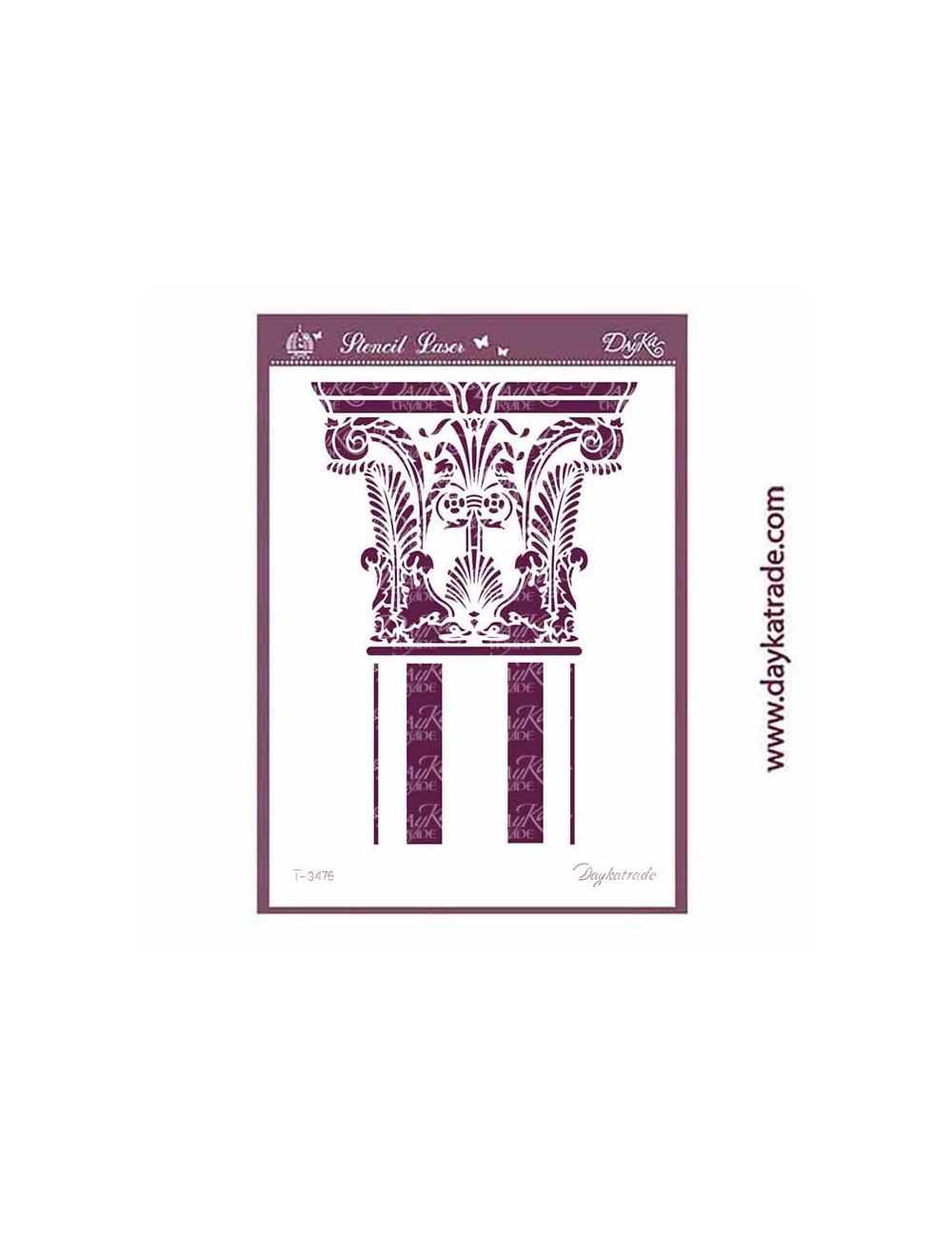 Stencil A4 dayka con dibujo de columna