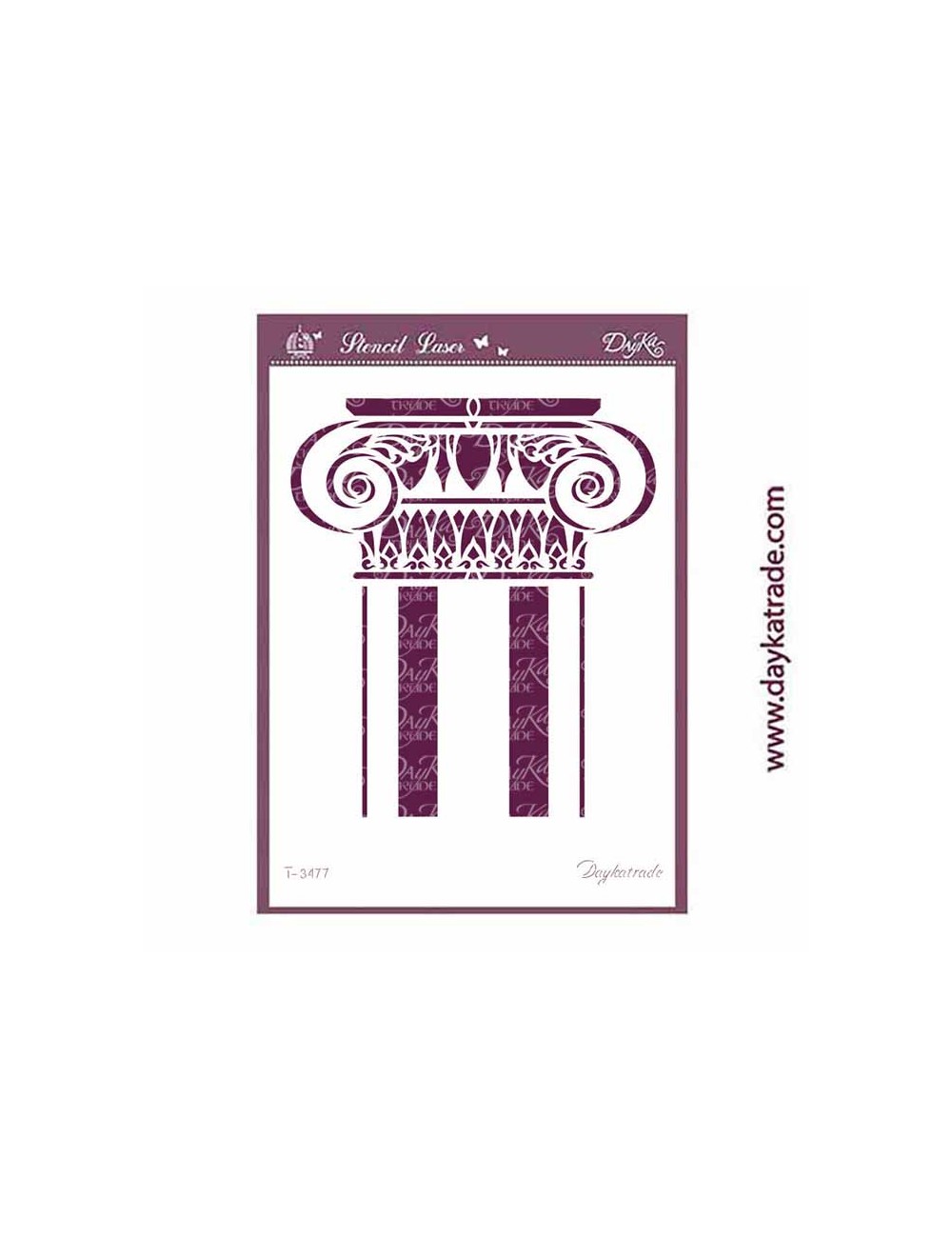 Stencil A4 dayka con dibujo de columna