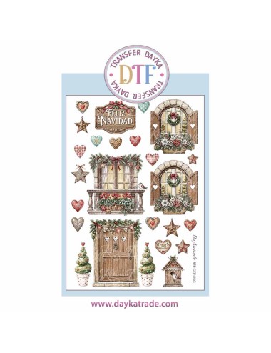 Dtf Dayka, trasferencia textil de Navidad, con dibujos de Olentzero y Maridomingui
