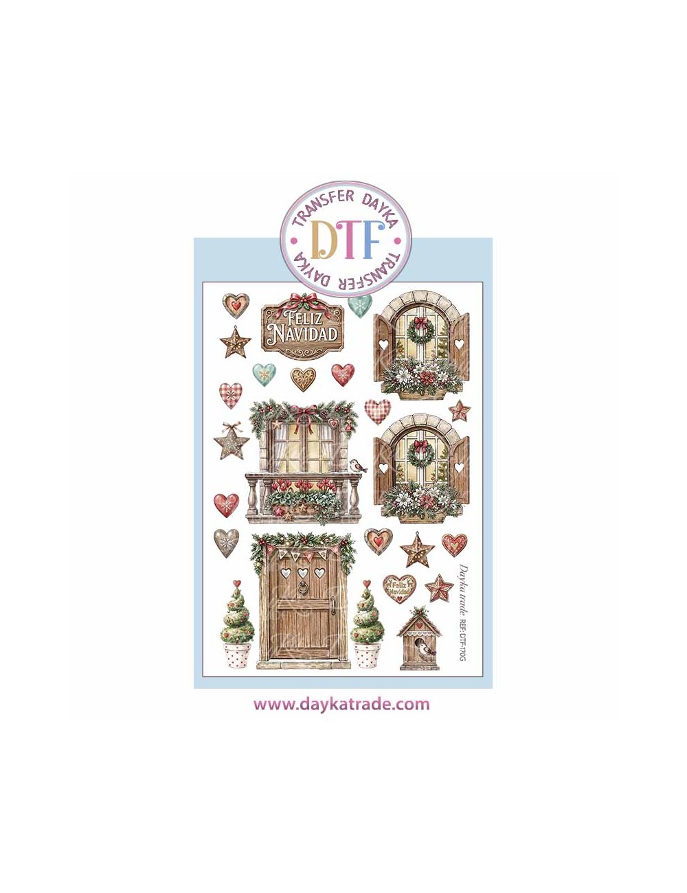 Dtf Dayka, trasferencia textil de Navidad, con dibujos de Olentzero y Maridomingui
