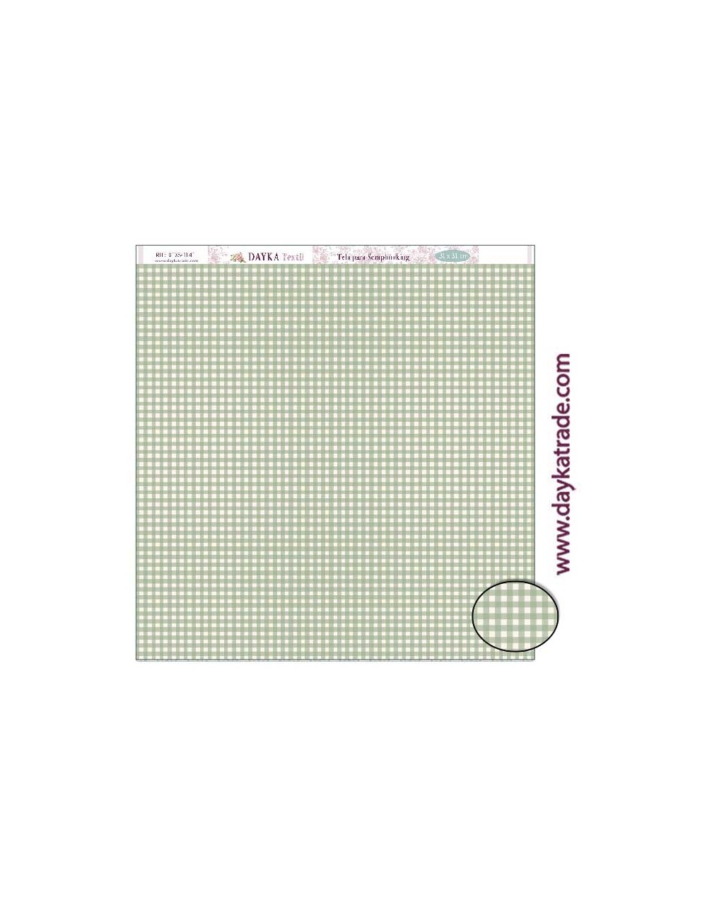 Tela para scrapbooking colección "Pide tu deseo en Nevidad" fondo de vichy verde y beige