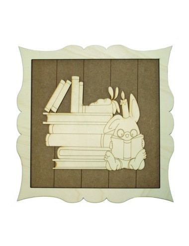 marco libros conejo vela 37x37