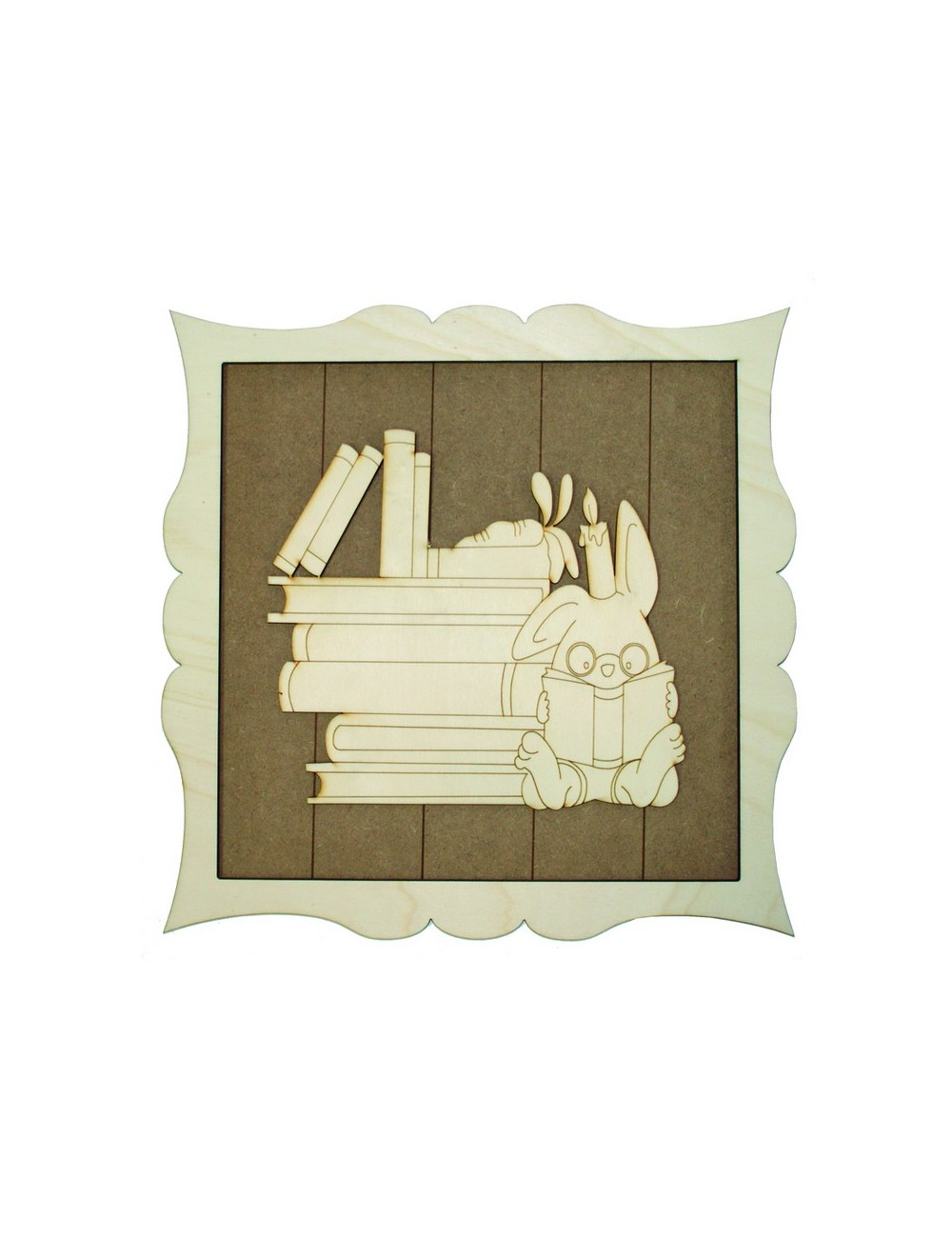 marco libros conejo vela 37x37