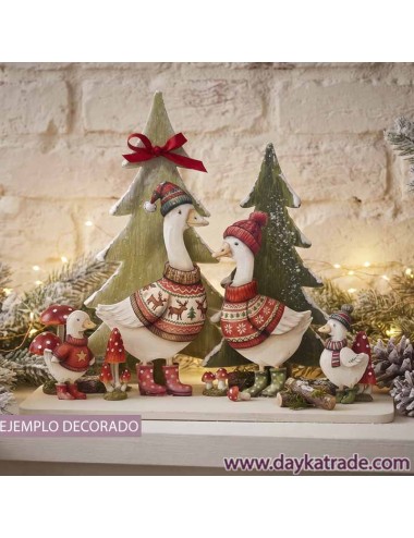 Faminia de ocas para decoración navideña