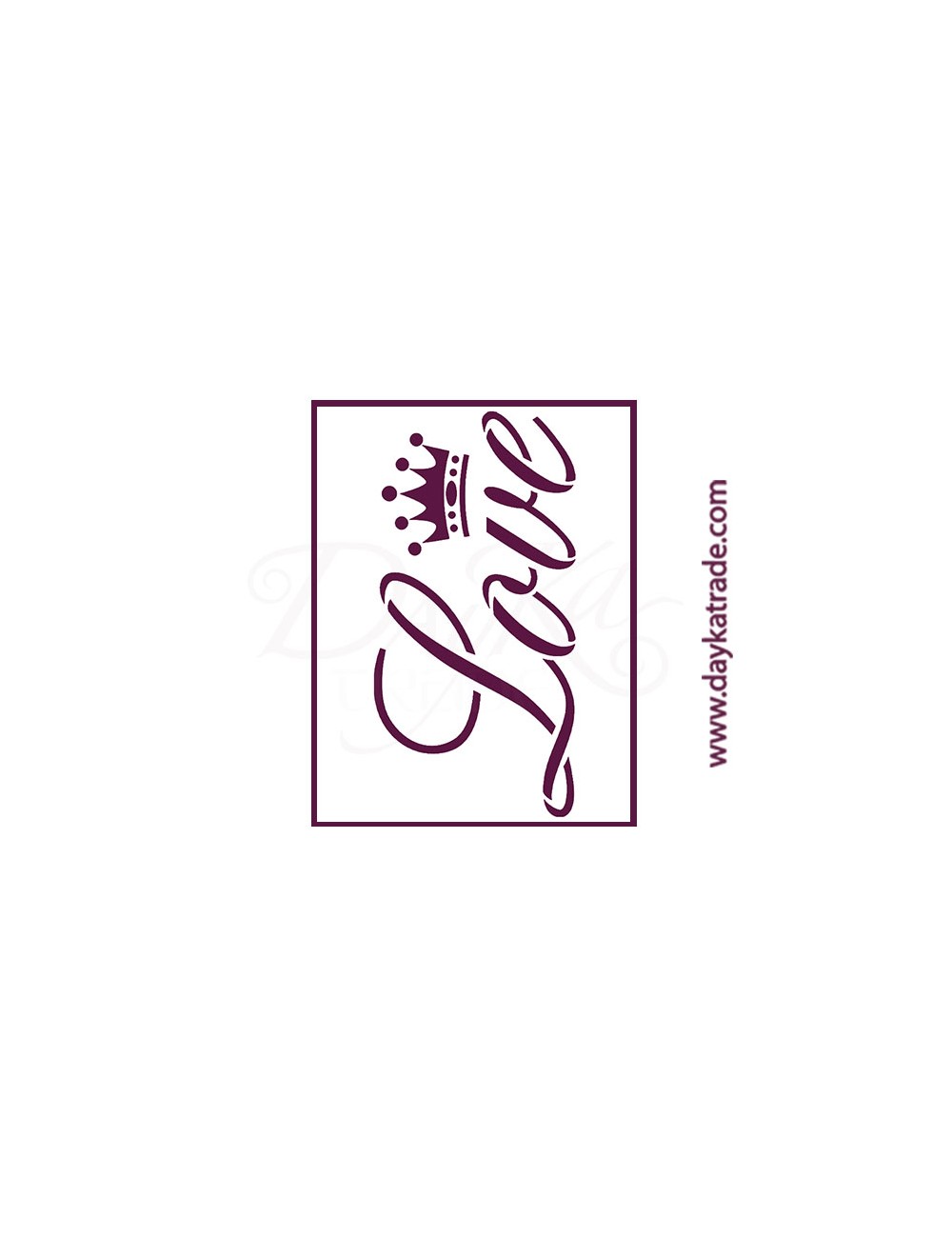 Stencil A4 dayka love con corona