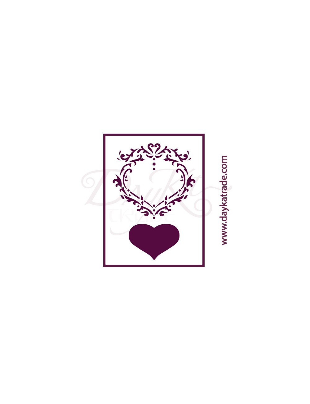 Stencil A4 dayka ornamento con corazón