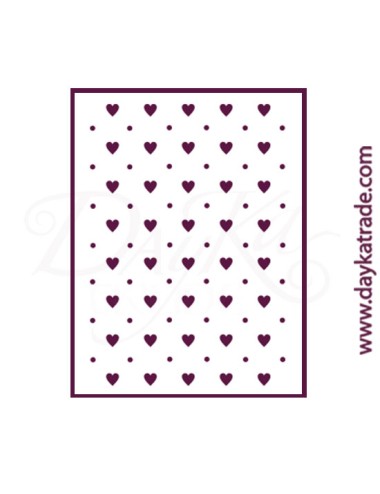 Stencil A4 dayka patrón con corazónes