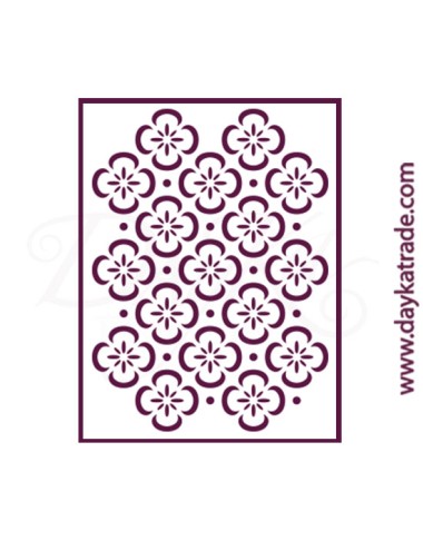 Stencil A4 dayka patrón con flores