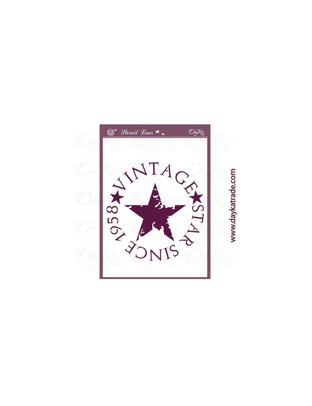 Stencil A4 estrella vintage