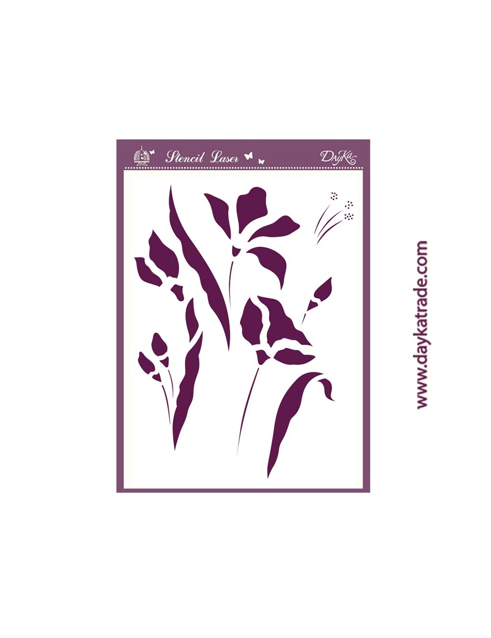Stencil A4 flores dayka