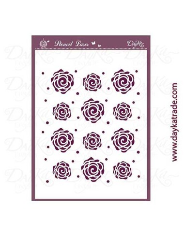 Stencil A4 fondo rosas