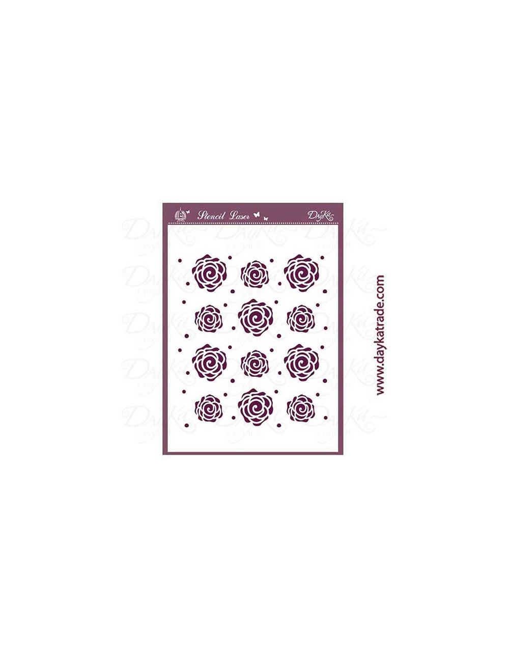 Stencil A4 fondo rosas
