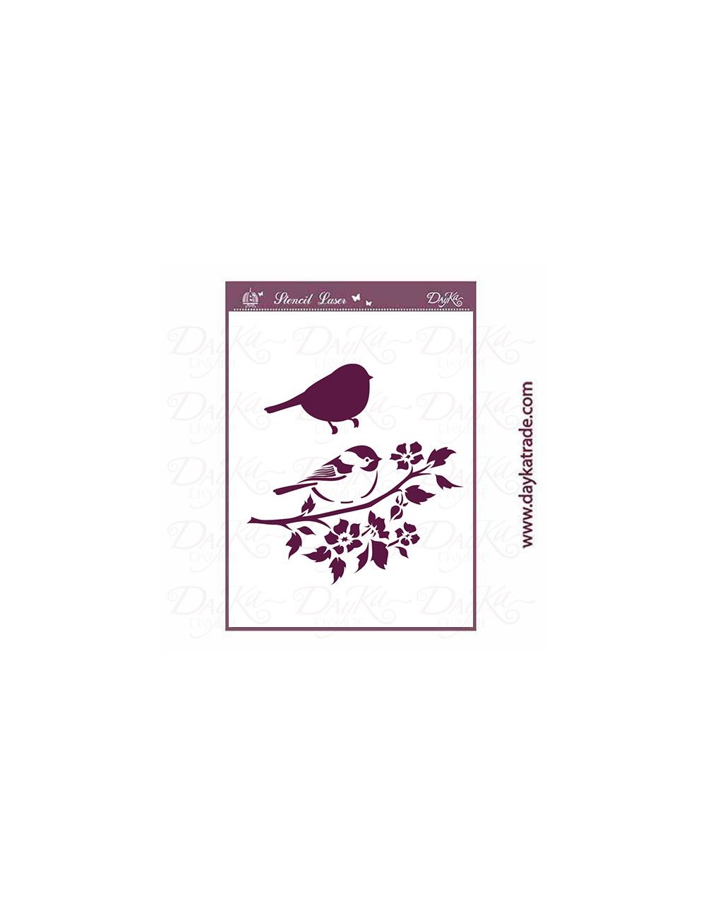 Stencil A4- pájaro en rama